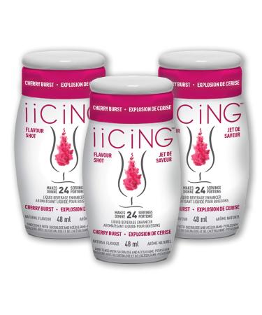 iiCiNG Flavour Shot Cherry Burst All Natural flavours | Zero Calories | 1 bottle | 48ml | 24 servings | You re in control of your own flavour | All you need to do is squirt 3 pack Cherry Burst - ca 48 ml (Pack of 3)