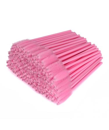 G2PLUS 300 PCS Pink Eyelash Brushes Spoolies - Eyebrow Spoolie Brushes -Disposable Mascara Wands - Eyelash Extension Brushes for Extensions 300 Count (Pack of 1) Pink