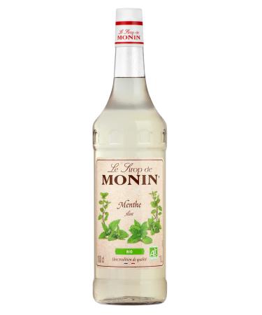 MONIN - Organic Mint Syrup for Cocktail Iced Tea Lemonades and Still Water - Natural Flavors - 1L