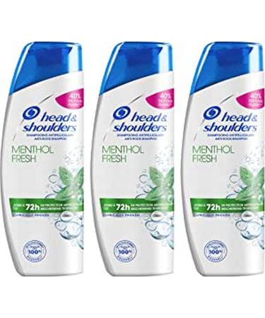 Head & Shoulders, Menthol Fresh Anti-Dandruff Shampoo, Deeply Cleanses Hair and Scalp, Fresh Minty Sensation, 3 x 285 ml Formula