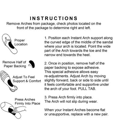 Dr. Rosenberg's Instant Arches Sandal Arch Supports | Black - Comfort for All-Day Wear | International Shipping Available - Buy Online on GoSupps.com