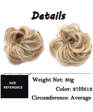 Sandy Brown to Bleach Blonde Messy Updo Hairpiece Scrunchie - Curly Hair Bun Extension - Buy Online on GoSupps.com