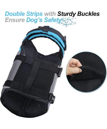 Vivaglory Dog Life Jacket - Durable & Adjustable Sports Style for Large Dogs Excellent Buoyancy Safe Fastening System - Blue (L: 66-79 cm) - Buy Online on GoSupps.com