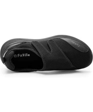 FitVille Men's Extra Wide Orthopedic Diabetic Shoes with Arch Support - Black, Size 10.5 - Easy Slip-On Sneakers for Swollen Feet - Buy Online on GoSupps.com