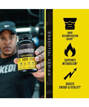 Jacked Factory Fat Burner with Yohimbine - Thermogenic Supplements for Men & Women - Burn-XT Thermogenic Fat Burner & Yohimbine Extra Strength Supplement 2.5mg 270 Capsules - Buy Online on GoSupps.com