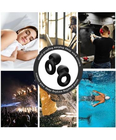 Quiet Earplugs for Sleeping Concert & Noise Cancelling | Reusable Flexible Silicone Hearing Protection in Black - Buy Online on GoSupps.com