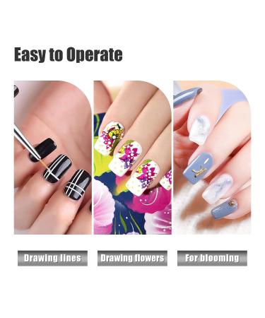 Sularpek Professional Nail Art Liner Brush Set - 3PCS UV Gel Painting Brushes for Short Strokes, Details, Blending, and Elongated Lines - White Marble Design - Buy Online on GoSupps.com