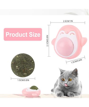 Premium Catnip Balls for Cats - 3pcs Edible Toys with Storage Lids & 360 Rotating Wall Roller - Buy Online on GoSupps.com