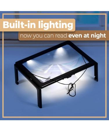 Retoo Reading Magnifying Glass A4 3X Large Lightweight - 27 x 20.5 x 11 cm Black - Buy Online on GoSupps.com