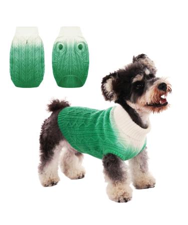Cit toile warm winter dog sweater soft and comfortable knitted dog coat Turtleneck pet clothing for the cold weather color gradient set for small medium pets green XS X-Small Color gradient green - Buy Online on GoSupps.com