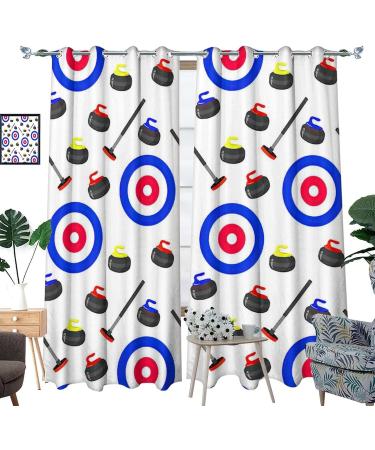 Shop Curling Curtains - Winter Sports Inspired Blackout Panels Thermal Insulated & Noise Reducing - 63" L x 27.5" W - International Shipping Available - Buy Online on GoSupps.com
