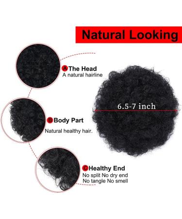 JHZHONG Afro Puff Drawstring Ponytail for Black Women Short Kinky Curly Afro Ponytail Synthetic Hair Afro Bun Drawstring Ponytail for Women(1B-Black/small size(Pack of 2) small size(Pack of 2) Black(1B) - Buy Online on GoSupps.com