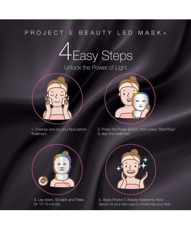 Project E Beauty LED Light Therapy Mask - Wireless Photon Skin Rejuvenation | 7 Color Treatment for Anti-Aging, Acne, and Wrinkles | Face & Neck Skincare Mask - Buy Online on GoSupps.com