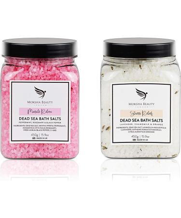 Muscle Pain Relief Bath Salts | Natural Dead Sea Salts | Luxury Detox with Essential Oils | Made in UK | 450g for Women and Men - Buy Online on GoSupps.com