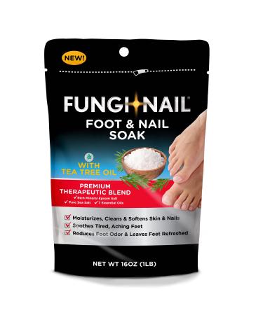 Fungi-Nail Foot & Nail Soak with Tea Tree Oil - Moisturize, Reduce Foot Odor, & Soothe Aching Feet - A Therapeutic Blend of Rich Mineral Epsom Salt, Pure Sea Salt, and 7 Essential Oils - 1 Pound