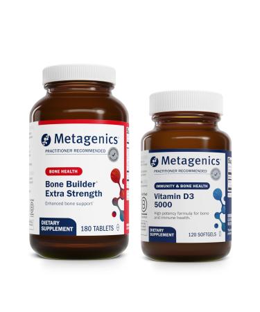 Metagenics Bundle - Bone Builder Extra Strength & D3 5000-180 Tablets of Bone Builder* - 120 Softgels of D3 5000 for Immune Support & Heart Health*