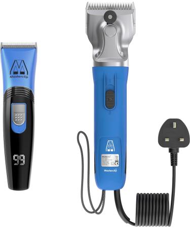 Masterclip Horse Clipping Combo Mains Powered Heavy Duty Hunter Clipper and Cordless Showmate Mark II Trimmer - (Blue Hunter & Blue Showmate) Blue Hunter and Blue Showmate - Buy Online on GoSupps.com