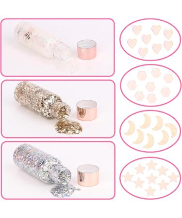 Risvowo Glitter Face Gel - 3-Piece Body Glitter Set for Festival Accessories | Silver Gold & White Makeup for Hair Lips & Nails - Buy Online on GoSupps.com