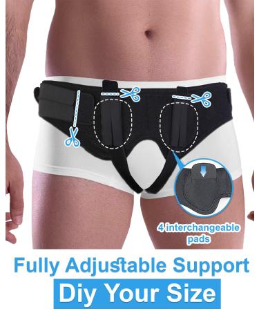 Hernia Belt Truss for Men & Women | Adjustable Inguinal Support with Removable Compression Pads | Universal Waist & Groin Straps for Pain Relief & Post-Surgery Care - Buy Online on GoSupps.com
