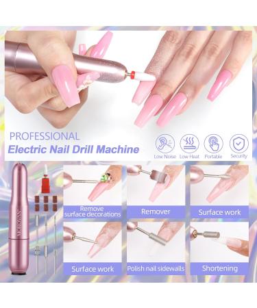 Morovan Poly Gel Nail Kit - Professional Nail Extension Gel for Beginners | Complete Poly Nail Art Set with Drill Lamp & Essential Tools | Pink - Buy Online on GoSupps.com