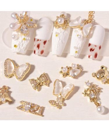 Creative Butterfly Shape Nail Rhinestones Shiny Glitter Rhinestones Charm Nail Art Decor Accessories 4D Trendy Diy Cubic Zirconia Nail Decor For Crafts Nail Art-13 - Buy Online on GoSupps.com