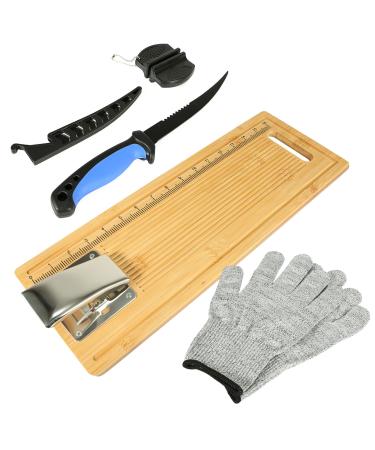 Exjiota Fish cleaning board fish fillet board with clamp of fillet knife and gloves portable fishing booth 45.7 cm fish cleaning set gifts for anglers man and woman - Buy Online on GoSupps.com