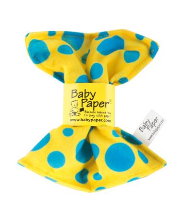 Baby Paper - Crinkly Baby Toy - Yellow w/ Blue Dots