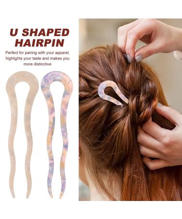 LALAFINA French Hair Pin Set - Small Hair Barrettes for Women, 2pcs Fine Cellulose Acetate Clips - Hair Accessories for Thin Hair - 11.5x3CM, As Shown - Buy Online on GoSupps.com