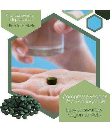 ERBOTECH Spirulina Tablets 200g Pack Approximately 800 Capsules 100% Pure and Vegan Seaweed Energy Source High in Protein Vitamins Magnesium Strengthens the Immune System - Buy Online on GoSupps.com