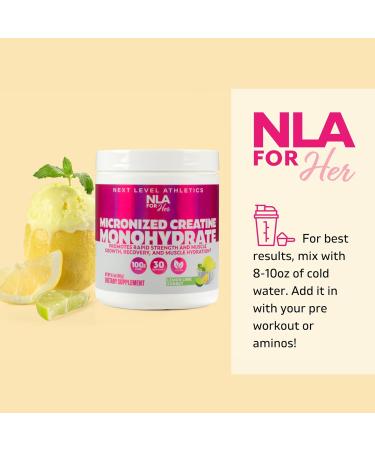 Her Creatine Monohydrate Micronized for Women - Lean Muscle Growth & Recovery - Vegan Lemon Lime Sorbet Flavor - 30 Servings - Buy Online on GoSupps.com