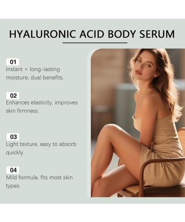  Nuvilo Hyaluronic acid body serum HA body moisturizer for dry skin firming and elasticizing serum light non-greasy body lotion for women and men (2 pcs) - Buy Online on GoSupps.com