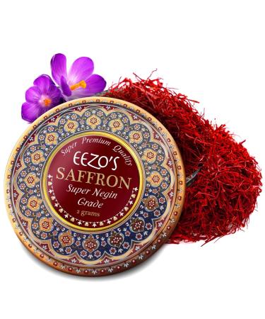 Eezo's Saffron - Premium Super Negin Quality - Saffron Spice/Threads -Perfect for Paella, Risotto, Tea's, Sweets and all types of Culinary Uses (2 Grams) 2.0 Grams