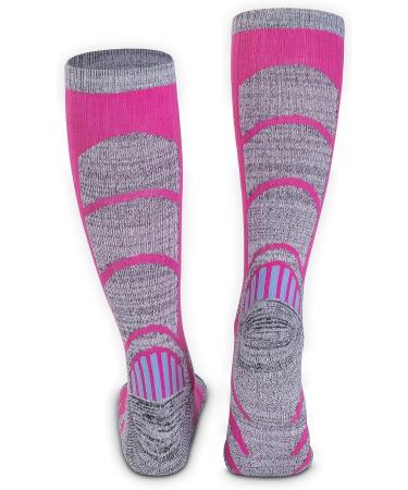 Thermal Ski Socks 2-Pack for Women & Men | Cold Weather Performance | Hot Pink-Purple | Medium-X-Large - Buy Online on GoSupps.com