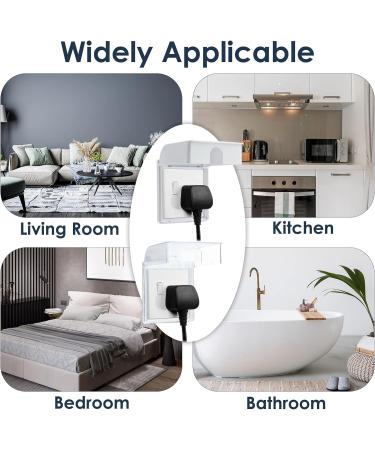 UK Socket Cover Box 2PCS Childproof Electrical Outlet & Plug Protector Waterproof Splash Plugs Guard Covers Light Switch Guard for Home Security Baby Proofing Safety (White + Transparent) - Buy Online on GoSupps.com