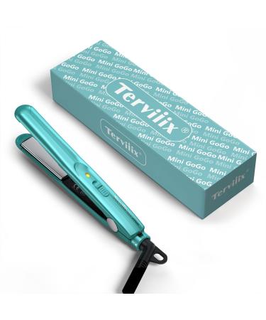 Terviiiix mini-hair smoothing ceramic mini smooth iron for short hair/curls bangs light and portable small smooth iron worldwide tension for trips storage bags blue