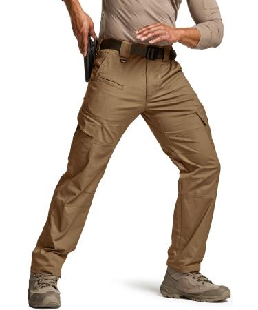 CQR men Tactical pants water-repellent ripstop cargo pants light EDC hiking trousers outdoor clothing TLP730 1Pack-Coyote 38W / 30l