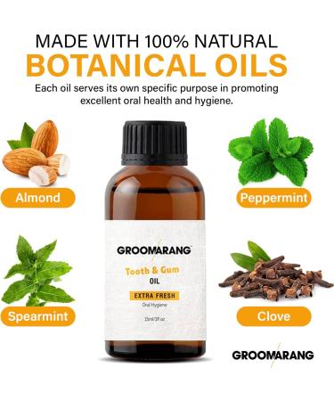 Groomarang Gum Oil - 100% Pure Extra Strong Vegetable Oils | 15ml with Stainless Steel Tongue Depressor | International Shipping Available - Buy Online on GoSupps.com