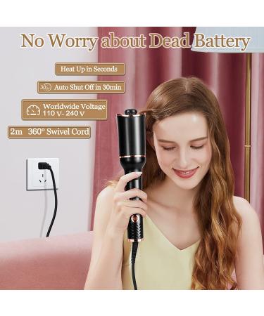 Professional Automatic Curling Iron with Large Slot, Adjustable Temperature and Timer - Dual Voltage Rotating Hair Styler with Auto Shut-Off - Buy Online on GoSupps.com