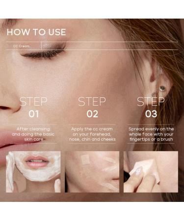 Full-Coverage Foundation and Concealer CC Cream Foundation Anti-Redness 3 In 1 Color Correcting CC Cream Lightweight Skin Perfector Tinted Moisturiser Colour Correcting and Brightening Face Cream - Buy Online on GoSupps.com