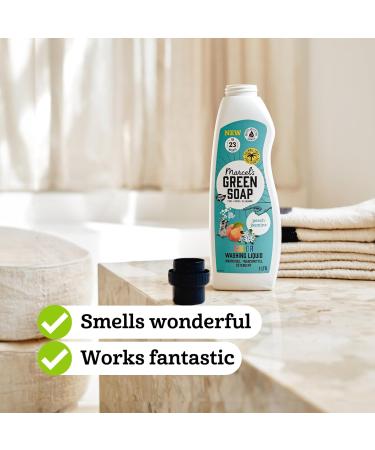 Marcel's Green Soap Washing Liquid 1L - Peach & Jasmine Scent - Buy Online on GoSupps.com