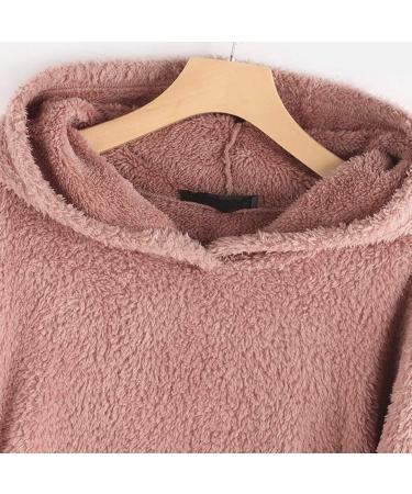 Bigfanshu Womans Tops Fleece Cat Ear Plus Size Long Sleeve Hoodie Pocket Top Sweater Blouse Pink - Buy Online on GoSupps.com