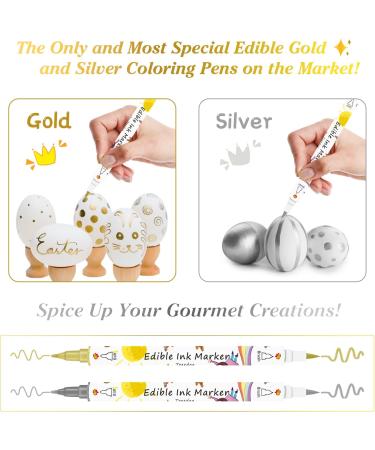 Colorant Alimentaire Stylo Feutre Alimentaire Pour Glacage Patisserie Marqueur Double Face Comestibles Writer Gourmet Pour D coration ufs de P ques Fondant G teaux Biscuits Desserts - Buy Online on GoSupps.com