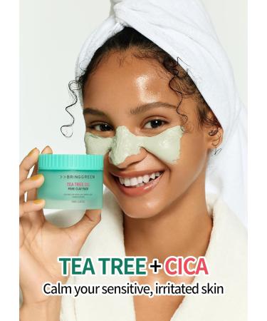 BRING GREEN Tea Tree Cica Pore Clay Pack | Vegan Deep Pore Cleansing Clay Mask for Pore Purifying Contains Cica & Tea tree for Soothing & Relieving Stressed Skin 4.23 oz. - Buy Online on GoSupps.com