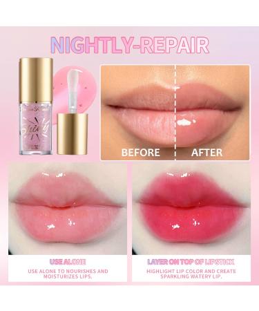 Plump Lip Glow Lot de 3 huiles l vres avec grande t te de pinceau hydratant non collant et hydratant Finition brillante pour les l vres nourrissantes - Buy Online on GoSupps.com