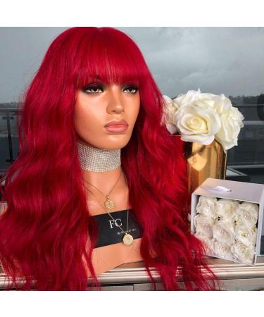 Buy Long Red Wavy Synthetic Wig for Women - 50s/60s/70s Cosplay Hairstyle | International Shipping Available - Buy Online on GoSupps.com
