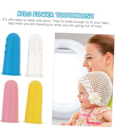 Beaupretty 4 Pack Silicone Finger Toothbrushes for Children - Gentle Toddler Mouth Brushes for Healthy Teeth - Buy Online on GoSupps.com