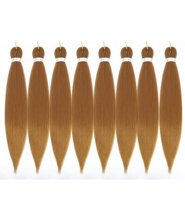 Pre Stretched Honey Blonde 26 Crochet Braiding Hair Extension | 27# Color | 8 Packs | Itch-Free & Hot Water Settable - Buy Online on GoSupps.com