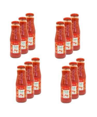 Les Saveurs de Savino Pack of 12 Fresh Tomato Puree - Savino's Flavors - 690g jar