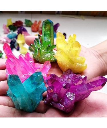 Natural Crystal Rough Home Decoration Natural Beautiful White Crystal Raw Quartz Cluster Plating Colorful Specimen Ornaments Stones (Color : Yellow Size : 100g) 100g Yellow - Buy Online on GoSupps.com