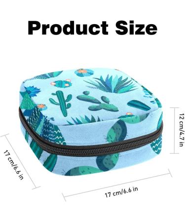 Menstrual Pad Bag with Zipper | Cactus Flowers Tampons Pouch for Women & Girls - Stylish & Functional Storage Solutions - Buy Online on GoSupps.com
